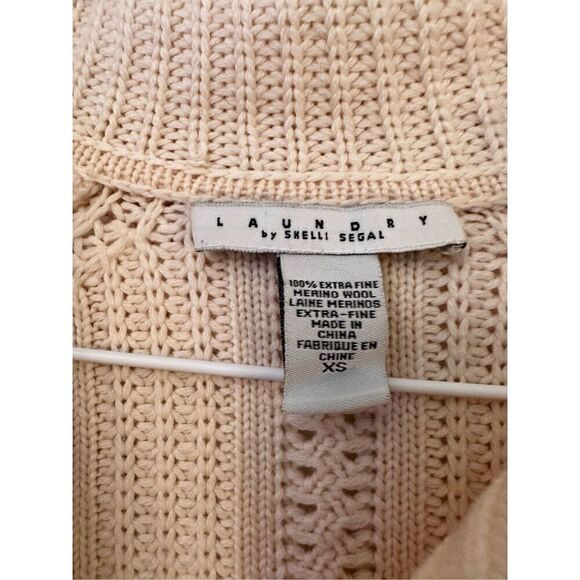 Vintage Y2K Laundry by Shelli Segal Womens Cable Knit Wool Button Cardigan Sweat - Picture 4 of 4
